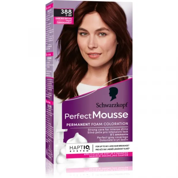 Schwarzkopf Perfect Mousse Farba na vlasy tmavý červenohnedý 388 (3-88)