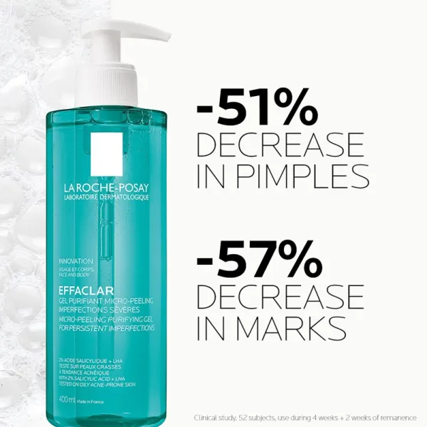 La Roche-Posay Effaclar čistiaci peelingový gél pre mastnú a problematickú pleť 400 ml