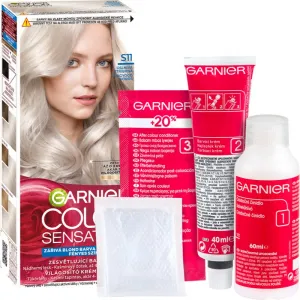 Garnier Color Sensation permanentná farba na vlasy S11 Oslnivá strieborná, 60 +40 +12 ml