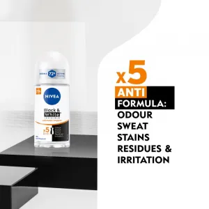Nivea Invisible Black & White Ultimate Impact guličkový antiperspirant pre ženy 50 ml