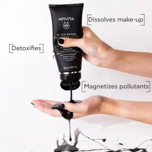 Apivita Cleansing Black Detox Cleansing Gel čistiaci gél s aktívnym uhlím na tvár a oči 150 ml