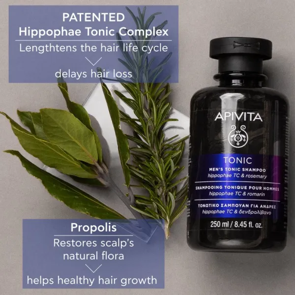 Apivita Men's Tonic Shampoo Rosemary šampón proti vypadávaniu vlasov 250 ml
