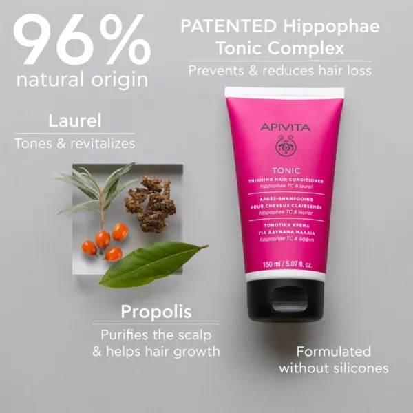 Apivita Holistic Hair Care Tonic Hair Conditioner tonizujúci kondicionér pre jemné alebo rednúce vlasy 150 ml