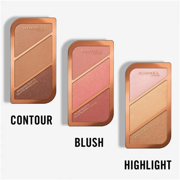 Rimmel Kate kontúrovacia paletka na tvár odtieň 002 Coral Glow 18,5 g