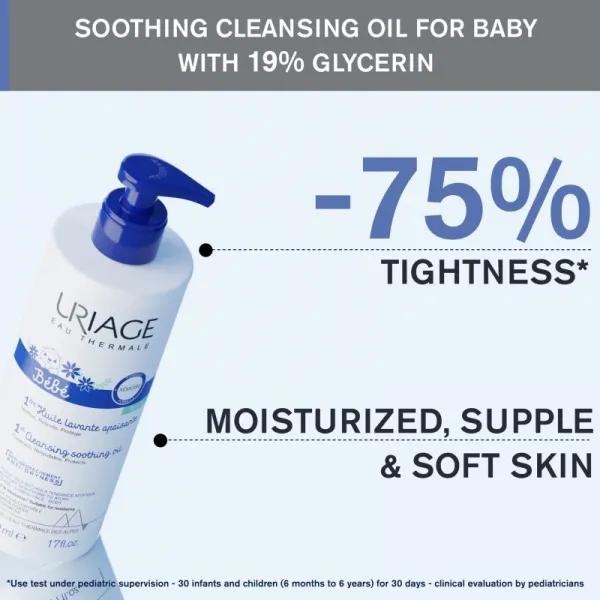 Uriage Bébé 1st Cleansing Soothing Oil upokojujúci čistiaci olej pre suchú až atopickú pokožku 500 ml