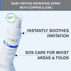 Uriage Bébé 1st Cu-Zn+ Drying Repairing Spray sprej proti podráždeniu 100 ml
