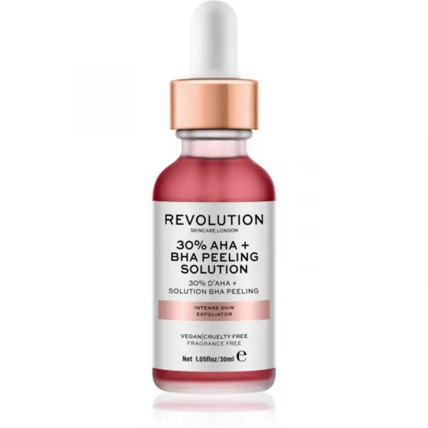 Revolution Skincare AHA + BHA 30% Peeling Solution intenzívny chemický peeling pre rozjasnenie pleti 30 ml
