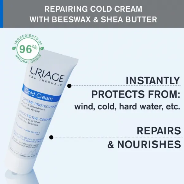 Uriage Cold Cream Protective Cream ochranný krém s obsahom cold cream 100 ml