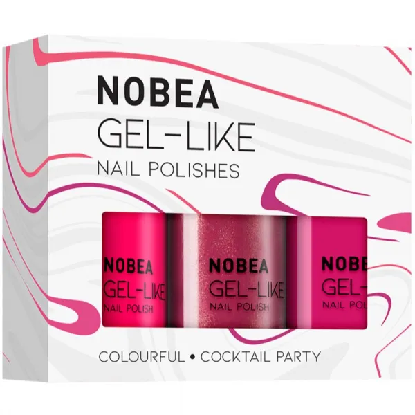 NOBEA Day-to-Day 3-Piece Gel-like Nail Polish set sada lakov na nechty Cocktail Party