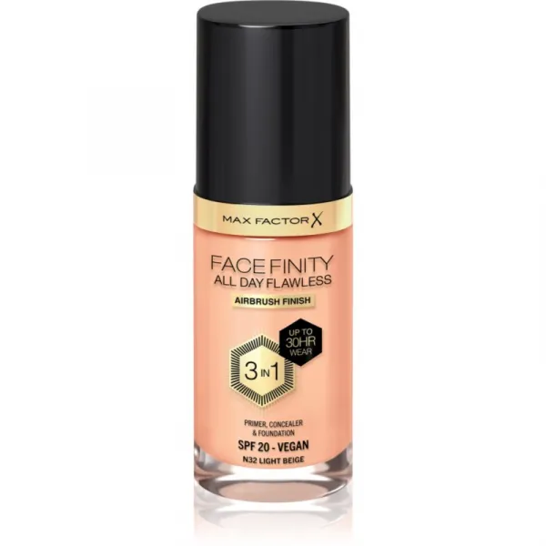 Max Factor Facefinity All Day Flawless dlhotrvajúci make-up SPF 20 odtieň 32 Light Beige 30 ml