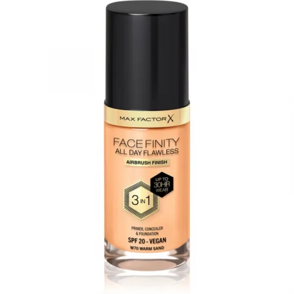 Max Factor Facefinity All Day Flawless dlhotrvajúci make-up SPF 20 odtieň 70 Warm Sand 30 ml
