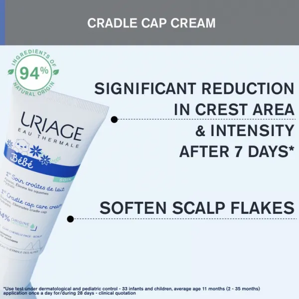 URIAGE Bébé detský krém na šupinky vo vlasoch 40 ml