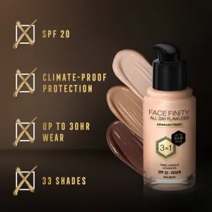 Max Factor Facefinity All Day Flawless dlhotrvajúci make-up SPF 20 odtieň 55 Beige 30 ml