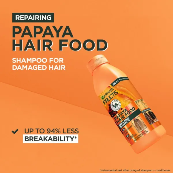 Garnier Fructis Papaya Hair Food regeneračný šampón pre poškodené vlasy 350 ml