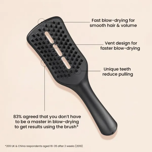 Tangle Teezer Easy Dry & Go Jet Black kefa na vlasy pre rýchlejšiu fúkanú 1 ks