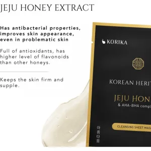 KORIKA Korean Heritage Jeju Honey & AHA-BHA Complex Cleansing Sheet Mask plátenná maska s čistiacim efektom 25 g
