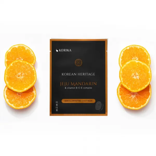 KORIKA Korean Heritage Jeju Mandarin & Vitamin B-C-E Complex Skin Illuminating Sheet Mask rozjasňujúca plátienková maska 25 g