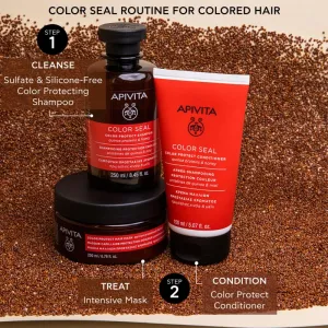 Apivita Color Seal Shampoo šampón pre ochranu farbených vlasov bez sulfátov 250 ml