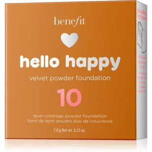 Benefit Hello Happy Velvet Powder Foundation kompaktný púdrový make-up odtieň 10 Deep Warm 7 g