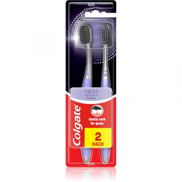 Colgate High Density Charcoal zubná kefka soft 2 ks