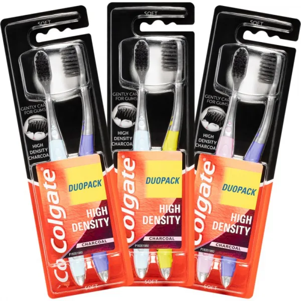 Colgate High Density Charcoal zubná kefka soft 2 ks