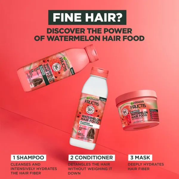 Garnier Fructis Watermelon Hair Food maska pre jemné vlasy bez objemu 390 ml