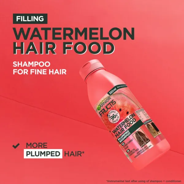 Garnier Fructis Watermelon Hair Food šampón pre jemné vlasy bez objemu 350 ml