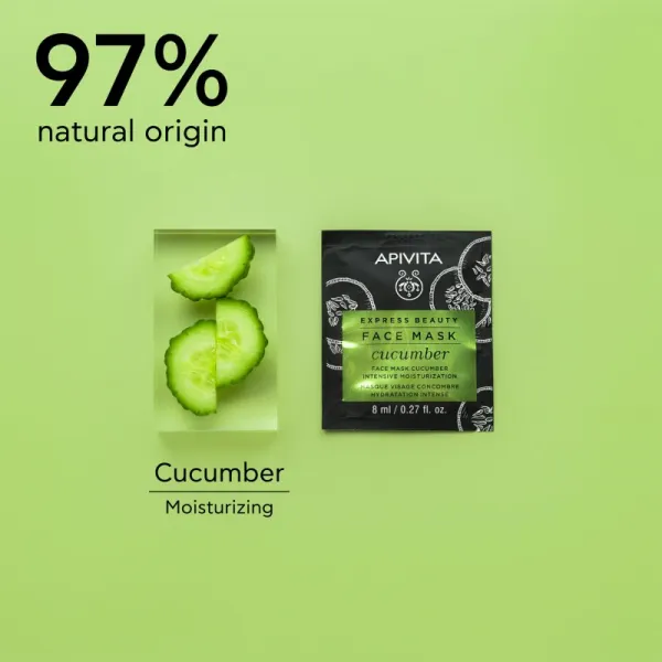 Apivita Express Beauty Moisturizing Face Mask Cucumber intenzívne hydratačná pleťová maska 2x8 ml