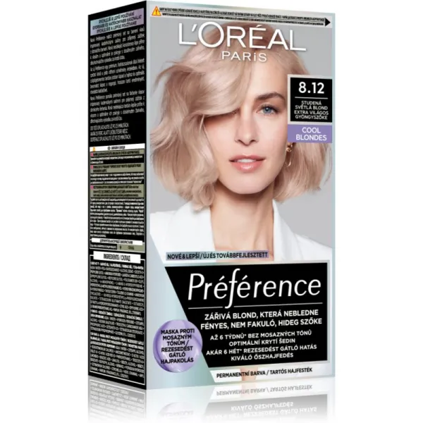 L’Oréal Paris Préférence farba na vlasy odtieň 8.12 Light Ash Beige Blonde 1 ks