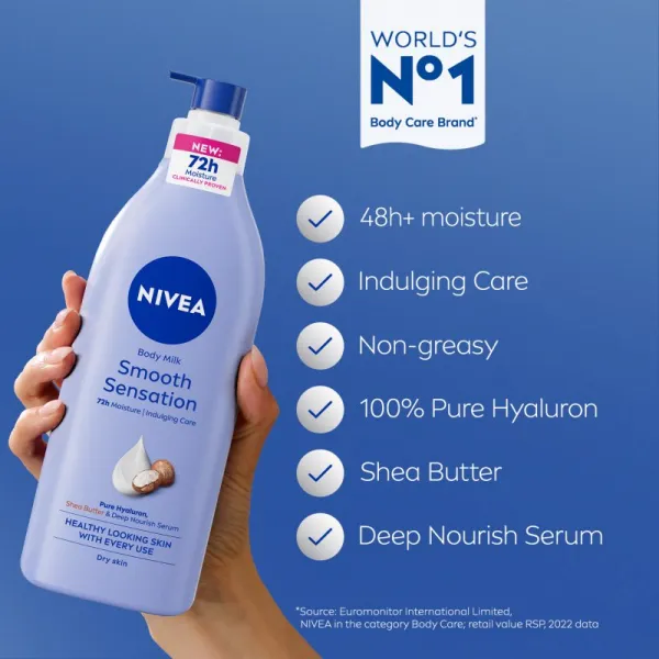 NIVEA Smooth Sensation hydratačné telové mlieko pre suchú pokožku 625 ml