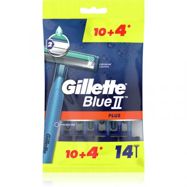 Gillette Blue II Plus jednorázové holiace strojčeky pre mužov 14 ks