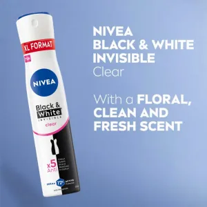 NIVEA Black & White Invisible Clear antiperspirant v spreji pre ženy 200 ml