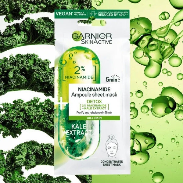 Garnier Skin Naturals Ampoule Sheet Mask plátenná maska s čistiacim a osviežujúcim účinkom 15 g