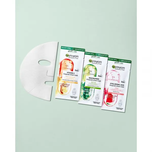 Garnier Skin Naturals Ampoule Sheet Mask plátenná maska s čistiacim a osviežujúcim účinkom 15 g