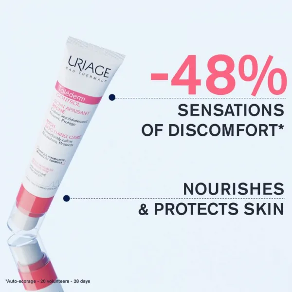 Uriage Toléderm Control Rich Soothing Care výživný upokojujúci krém pre citlivú a intolerantnú pleť 40 ml