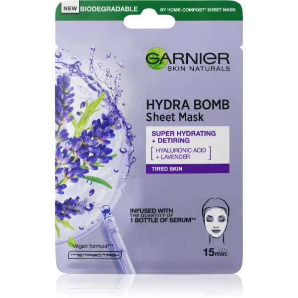 Garnier Textil Masks Hydra Bomb hydratačná plátienková maska s kyselinou hyalurónovou 28 g
