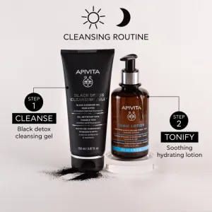 Apivita Cleansing Black Detox Cleansing Gel čistiaci gél s aktívnym uhlím na tvár a oči 150 ml