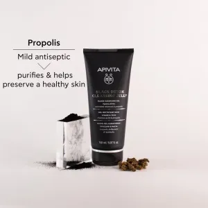 Apivita Cleansing Black Detox Cleansing Gel čistiaci gél s aktívnym uhlím na tvár a oči 150 ml