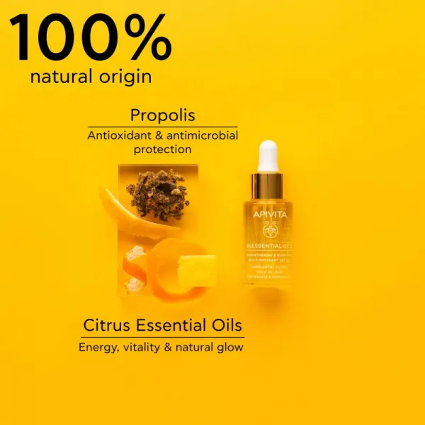 Apivita Beessential Oils Strengthening & Hydrating Day Oil rozjasňujúci denný olej pre intenzívnu hydratáciu pleti 15 ml
