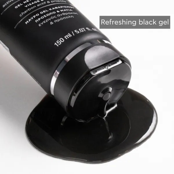 Apivita Cleansing Black Detox Cleansing Gel čistiaci gél s aktívnym uhlím na tvár a oči 150 ml