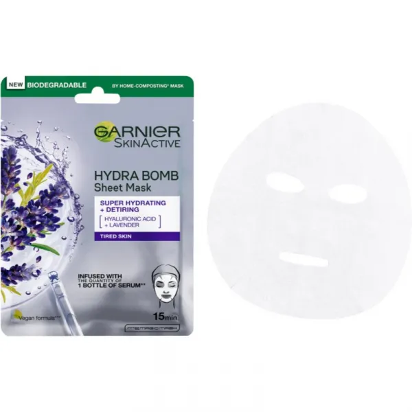 Garnier Textil Masks Hydra Bomb hydratačná plátienková maska s kyselinou hyalurónovou 28 g