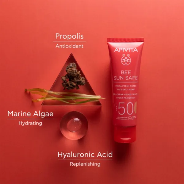 Apivita Bee Sun Safe Hydra Face Tinted Gel-Cream SPF50 tónovaný gélový krém SPF 50 50 ml