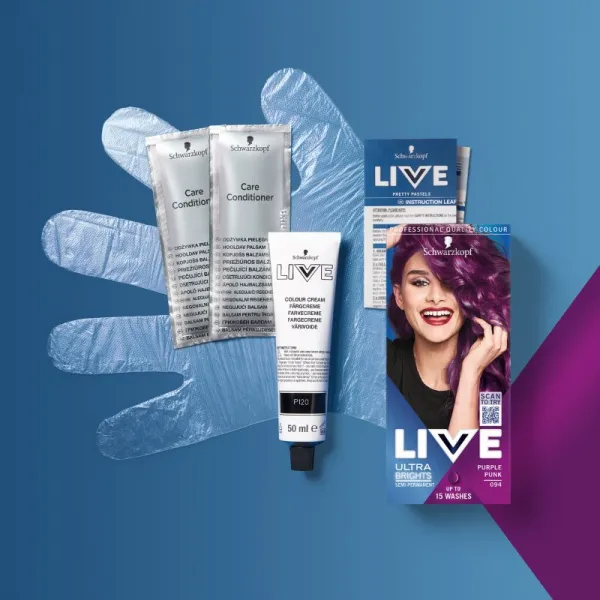 Schwarzkopf LIVE Ultra Brights or Pastel semi-permanentná farba odtieň 94 Purple Punk 1 ks