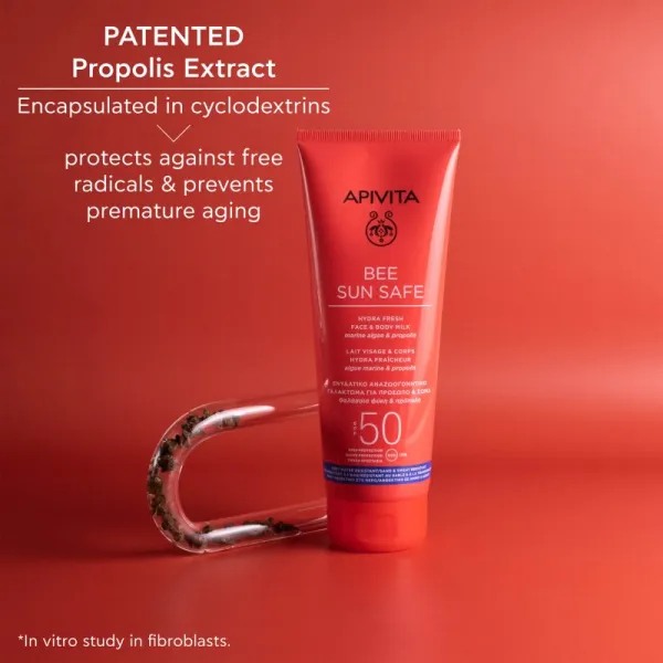 Apivita Bee Sun Safe Hydra Fresh Milk SPF50 opaľovacie mlieko na tvár a telo SPF 50 100 ml