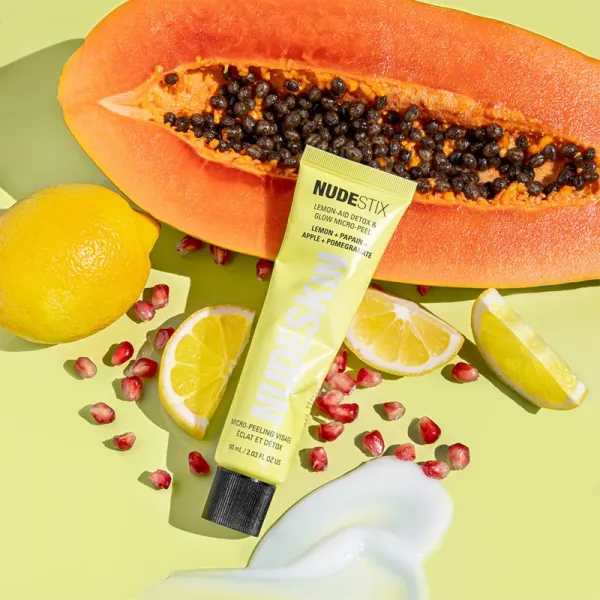 Nudestix Nudeskin Lemon-Aid Detox & Glow Micro-Peel rozjasňujúci peeling na tvár 60 ml