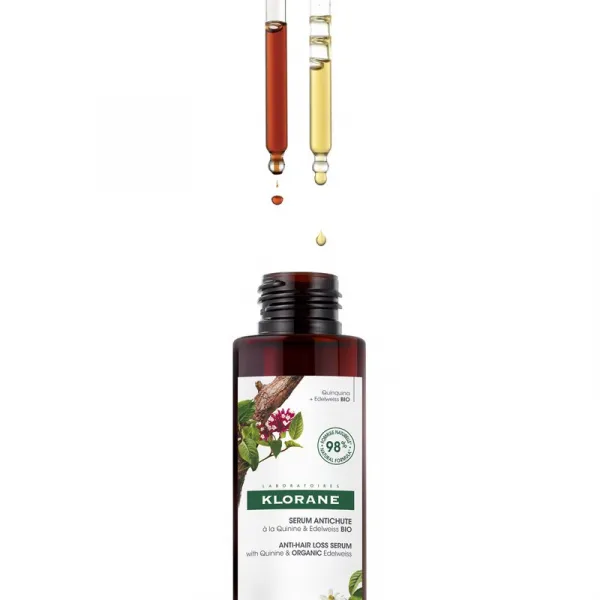 Klorane Quinine & Edelweiss Bio posilujúce sérum proti vypadávaniu vlasov 100 ml