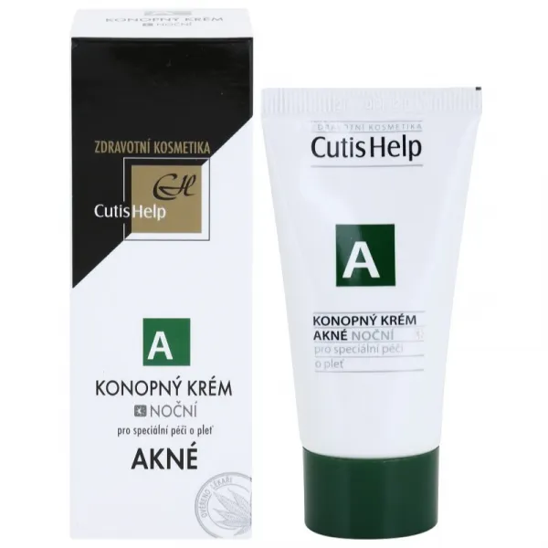 CutisHelp Health Care A - Akné konopný nočný krém pre problematickú pleť, akné 30 ml