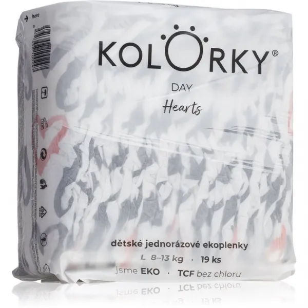 Kolorky Day Hearts jednorazové EKO plienky 19 ks