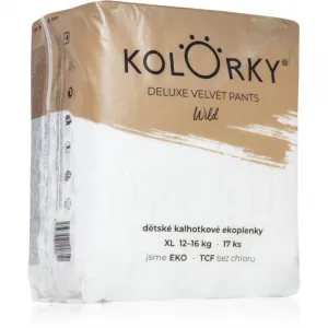 Kolorky Deluxe velvet pants Wild XL 12-16 kg 17 ks,KOLORKY DELUXE VELVET PANTS Wild Nohavičky plienkové jednorázove eko XL (12-16 kg) 17 ks