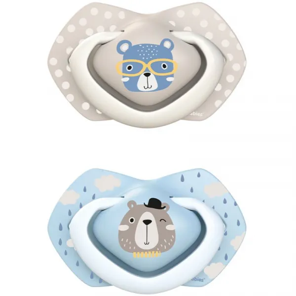 CANPOL BABIES - Set symetrických silikónových cumlíkov 18m+ Bonjour Paris modrý